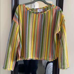 Rainbow striped light blouse